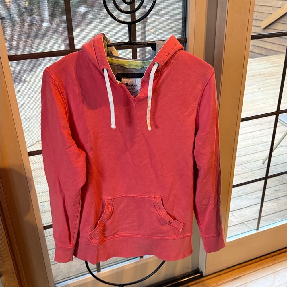 Boden Womens Coral Pink Cotton Pullover Hoodie Sweatshirt WL594 Size US 10 UK 14